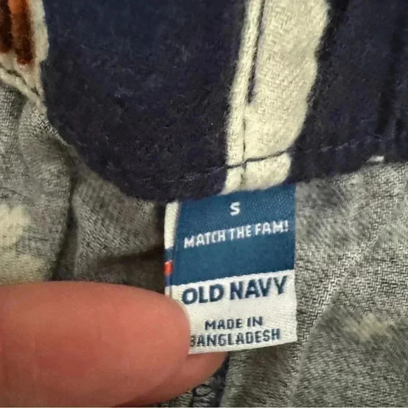 Old Navy Navy Flannel Santa Pajama Drawstring Closure Straight Leg SZ S #2184 - Picture 5 of 11